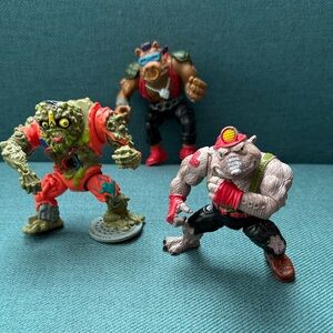 Vintage TMNT Playmates Dirtbag, Muckman, Bebop Teenage Mutant Ninja Turtles